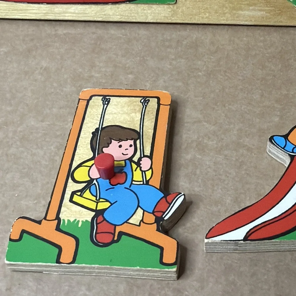 Simplex Vtg.  puzzle Early Learning Playground Sandbox Teeter Totter Slide